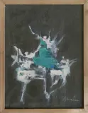 Alfred Aberdam, Tancerki, 1960, olej, płótno