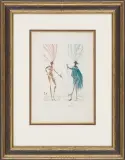 Dwaj panowie z Werony by Salvador Dalí, 1970, sucha igła barwna, papier kremowy, sold Jun 2013