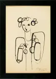 Dziewczyna by Witalij Natanowicz Pietrow Kamczacki, tusz patyk, papier kremowy, sold Jun 2013