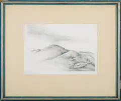 Roger Loewig, Pejzaż z rybą, 1975, litografia, papier