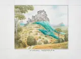 Surfujące przedmieścia by Jacek Yerka, 2008, kredki, ołówek, papier, sold Jun 2013