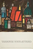 Jan Lenica, Varsovie vous attend, 1962, offset barwny, papier