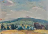 PEJZAŻ Z OKOLIC KALWARII by Wojciech Weiss, olej, tektura, sold Jun 2013