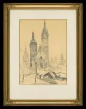 Leon Wyczółkowski, KOŚCIÓŁ MARIACKI W KRAKOWIE, 1924, ołówek, papier