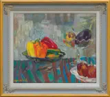 PAPRYKI I BAKŁAŻAN by Jan Szancenbach, 1997, olej, płótno, offered Jun 2013