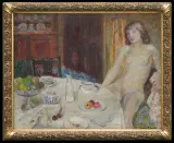 Marek Żuławski, AKT PRZY STOLE, ok. 1935/36, olej, płótno