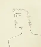 PROFIL by Jerzy Nowosielski, ok. 1985, tusz pióro, papier kremowy, sold Jun 2013