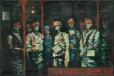 Witold Pałka, GÓRNICY, 1971, olej, płótno