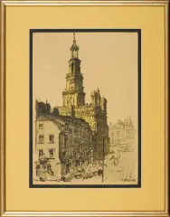 Leon Wyczółkowski, Ratusz w Poznaniu, 1933, litografia barwna, papier kremowy