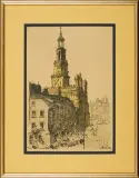 Leon Wyczółkowski, Ratusz w Poznaniu, 1933, litografia barwna, papier kremowy