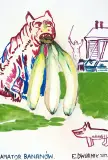 Amator bananów by Edward Dwurnik, 2012, akwarela, gwasz, papier, sold Apr 2013