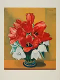Tulipany by Moïse Kisling, litografia barwna, papier, sold Apr 2013