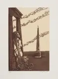 Obelisk by Jan Lebensztejn, 1985, litografia barwna, papier, sold Apr 2013