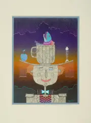 Dmitrij Markelov, Postać w kapeluszu, 1994, akwarela, tusz, pióro, papier