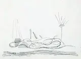 Erna Rosenstein, Świeca, 1983, tusz pióro, papier kremowy