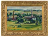 Wincenty Bednarski, Pejzaż ze Starachowic. Rogalin, 1937, olej, tektura