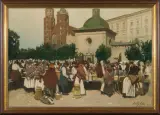 NA KRAKOWSKIM RYNKU by Johann Nepomuk Geller, przed 1914, olej, płótno, sold Mar 2013