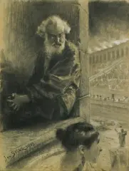 Jan Styka, PIOTR APOSTOŁ W CYRKU, 1903, kredka, pastel, papier