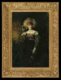 Henryk Piątkowski, DAMA Z PAPUGĄ, przed 1900, olej, deska