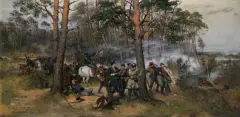Tadeusz Ajdukiewicz, SCENA Z POWSTANIA STYCZNIOWEGO, 1876, olej, płótno naklejone na sklejkę