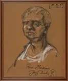 Jerzy Duda-Gracz, AUTOPORTRET, 11 XII 1998, węgiel, pastel, karton