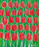 Czerwone tulipany by Edward Dwurnik, 2012, akryl, płótno, offered Feb 2013
