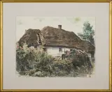 Józef Rapacki, Chata, ok. 1921, litografia kolorowana pastelem, papier