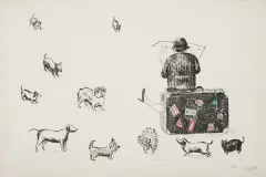 Roland Topor, Podróż, litografia barwna, papier