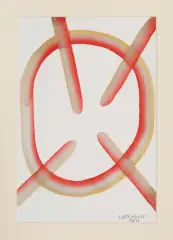 Stefan Gierowski, Kompozycja, 2010, akwarela, papier