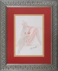 Joanna Sarapata, Akt, 2012, kredka, akwarela, gwasz, papier