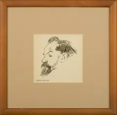 Karykatura Stefana Żeromskiego by Kazimierz Sichulski, 1904, litografia, papier kremowy, sold Jan 2013