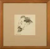 Kazimierz Sichulski, Karykatura Stefana Żeromskiego, 1904, litografia, papier kremowy