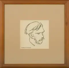 Karykatura Stanisława Wyspiańskiego by Kazimierz Sichulski, 1904, litografia, papier kremowy, sold Jan 2013