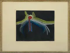 Tadeusz Wolański, Nie widziane nigdy – przedziwne, 1971, pastel, papier czarny żeberkowy z filigranem