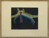 Tadeusz Wolański, Nie widziane nigdy – przedziwne, 1971, pastel, papier czarny żeberkowy z filigranem
