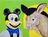 Zbigniew Krygier, Mickey and Donkey, 2012, olej, akryl, płótno