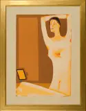 Akt z lusterkiem by Jerzy Nowosielski, 1997, serigrafia barwna, papier, sold Dec 2012
