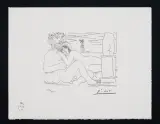 Pablo Picasso, Rzeźbiarz i modelka, 1933, serigrafia, papier