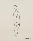 Jerzy Panek, Akt, 1968, tusz, patyk, papier