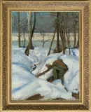 PEJZAŻ ZIMOWY Z RZEKĄ by Stiepan Fiodorowicz Kolesnikow, przed 1920, olej, płótno, offered Dec 2012