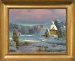 J Mück, STAJENKA W ŚNIEŻNYM KRAJOBRAZIE, 1918, olej, płótno