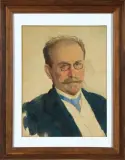 Władimir Jegorowicz Makowski, PORTRET MĘŻCZYZNY, 1890, akwarela, ołówek, papier