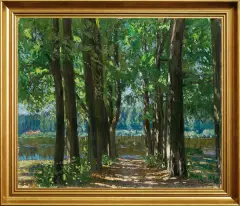 Stanisław Żukowski, LETNI RANEK. ALEJA LIPOWA, 1931, olej, płótno