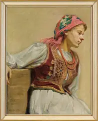 KRAKOWIANKA by Adam Międzybłocki, 1912, olej, płótno, sold Dec 2012