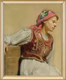 Adam Międzybłocki, KRAKOWIANKA, 1912, olej, płótno