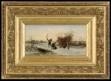 Franz Streitt, WĘDROWNI MUZYKANCI, przed 1880, olej, deska