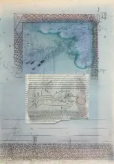 Andrzej B. Bartczak, Ryba pod mostem, 1988, collage, karton