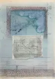 Andrzej B. Bartczak, Ryba pod mostem, 1988, collage, karton