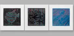 Tryptyk by Jan Dobkowski, 1984, serigrafia barwna, karton, sold Nov 2012