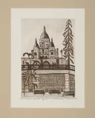 Andrzej Tadeusz Kotkowski, Paryż -Bazylika Sacre Coeur, 2012, akwaforta, akwatinta, papier